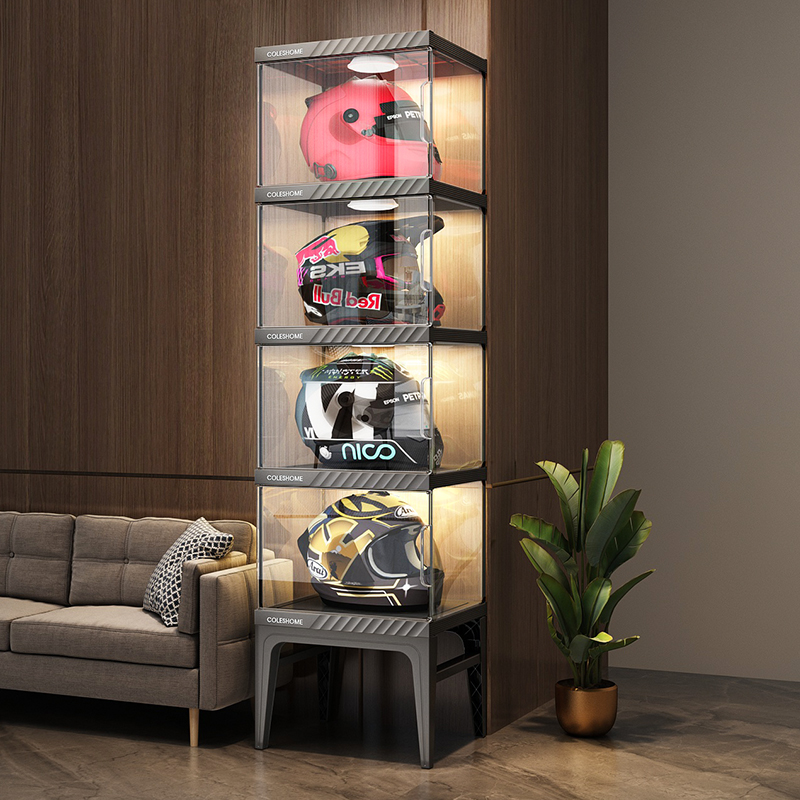 Motorcycle Gear Display Rack - Opbergkast voor motorhelmen Stijlvolle vitrine voor