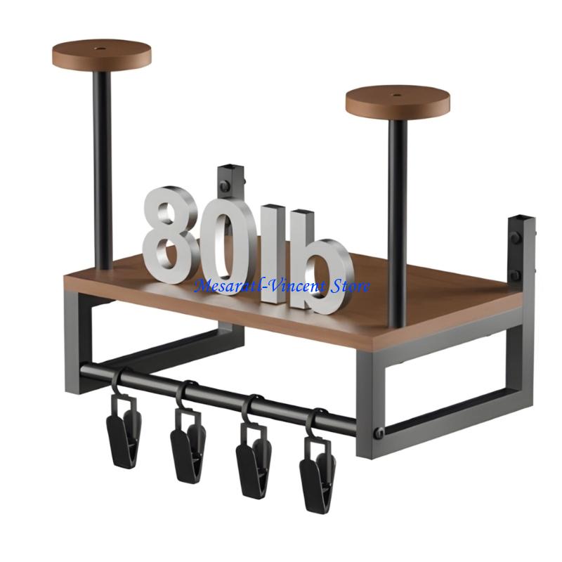 Motorcycle Gear Display Rack - A70F Stevig helmwandrek Massief houten constructie