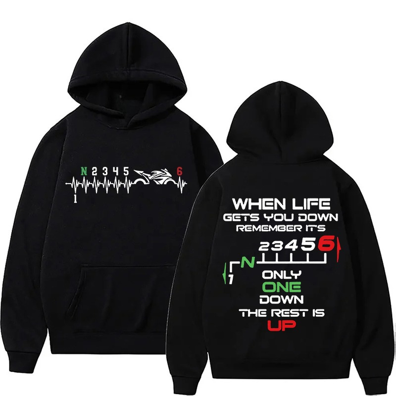 Motorcycle Gear Quotes - 2026 Nieuwe Motorfiets Versnellingspook Hoodie Heren