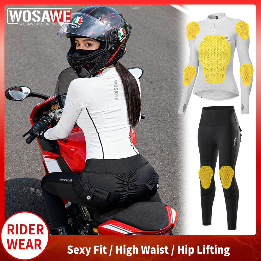 Motorcycle Gear Full Set - WOSAWE Dames motorjas en broekpak met