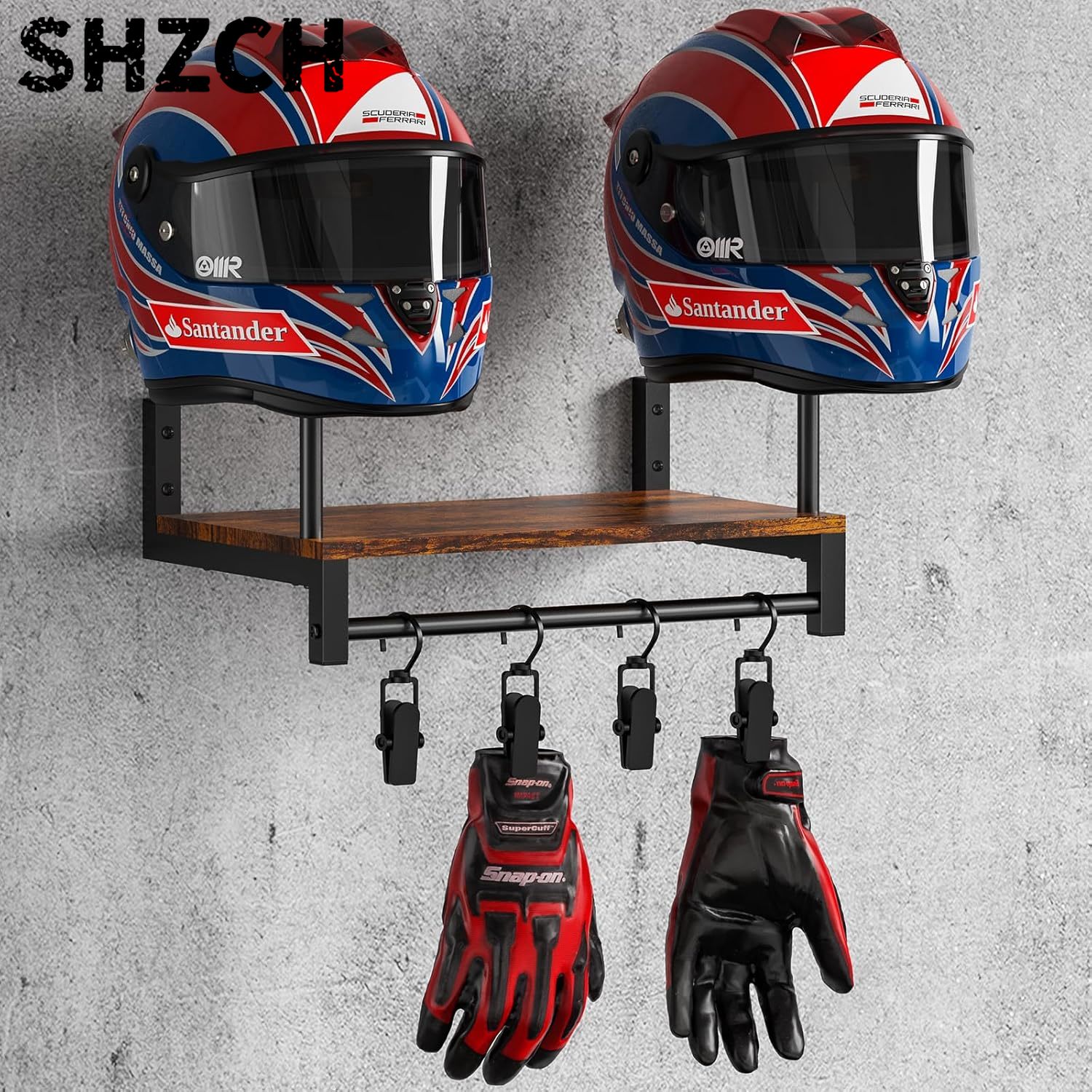 Dubbele motorhelmhouder, wandm - Motorcycle Gear Display Rack recensie en prijs