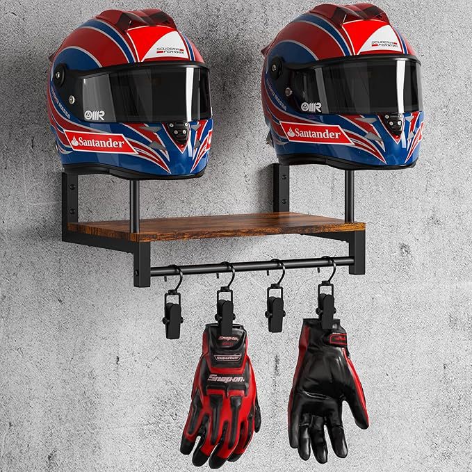 Wandmontage helmhouder houten  - Motorcycle Gear Display Rack recensie en prijs