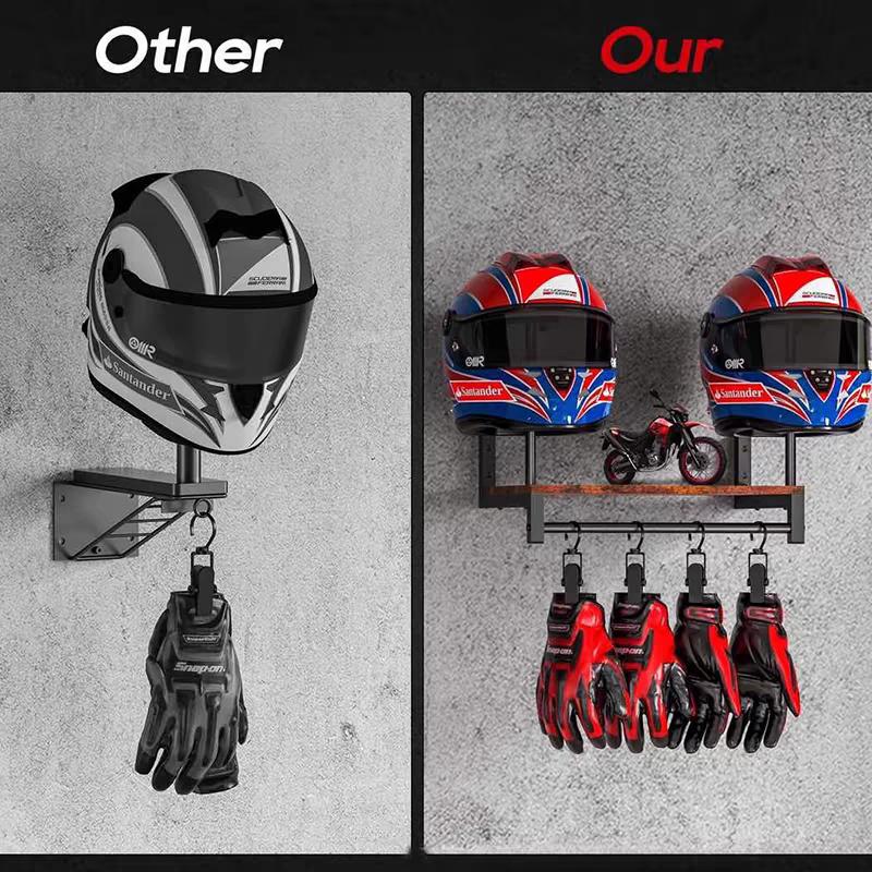 Wandmontage houten helmhouder  - Motorcycle Gear Display Rack recensie en prijs