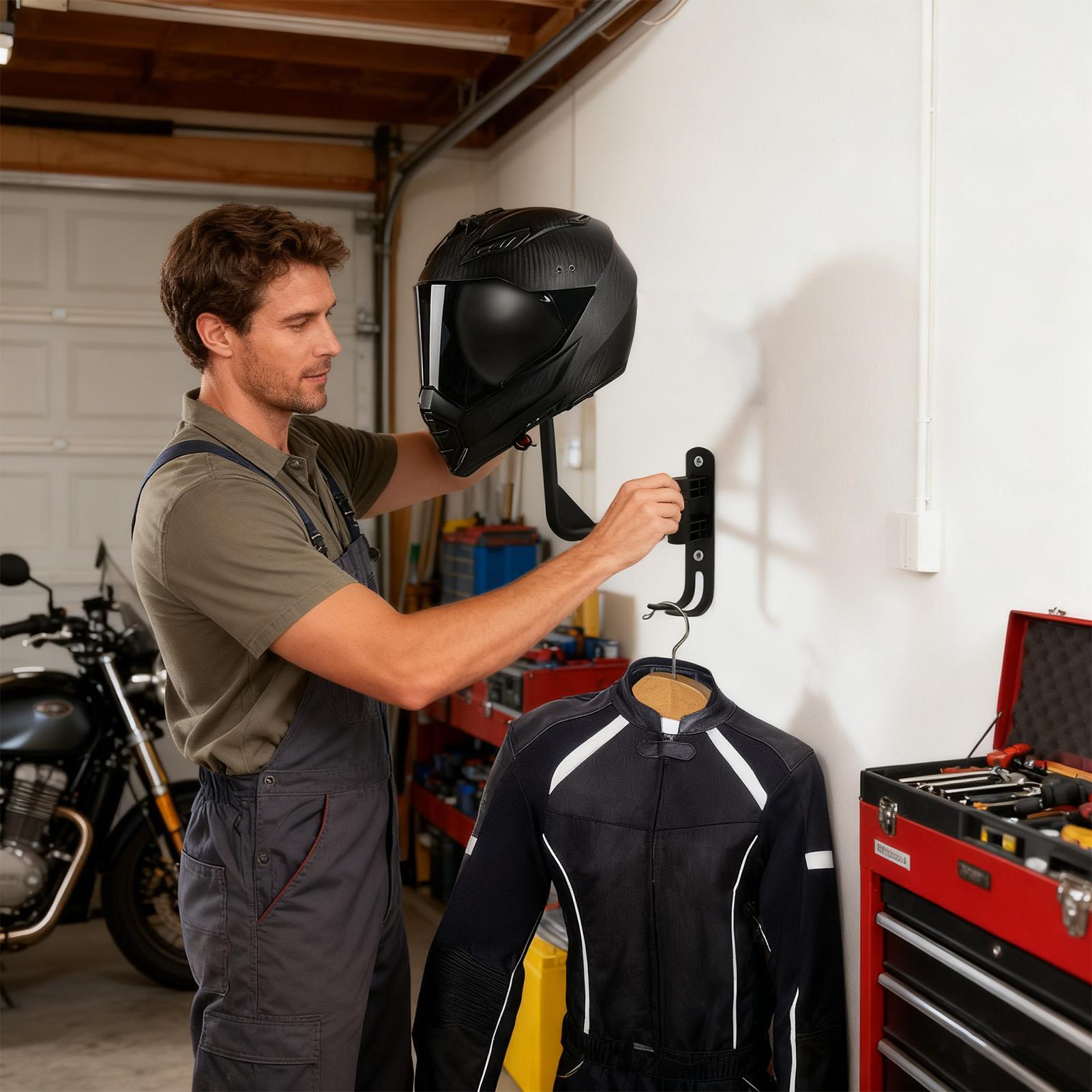 Motorhelmhouder Wandgemonteerd - Motorcycle Gear Display Rack recensie en prijs